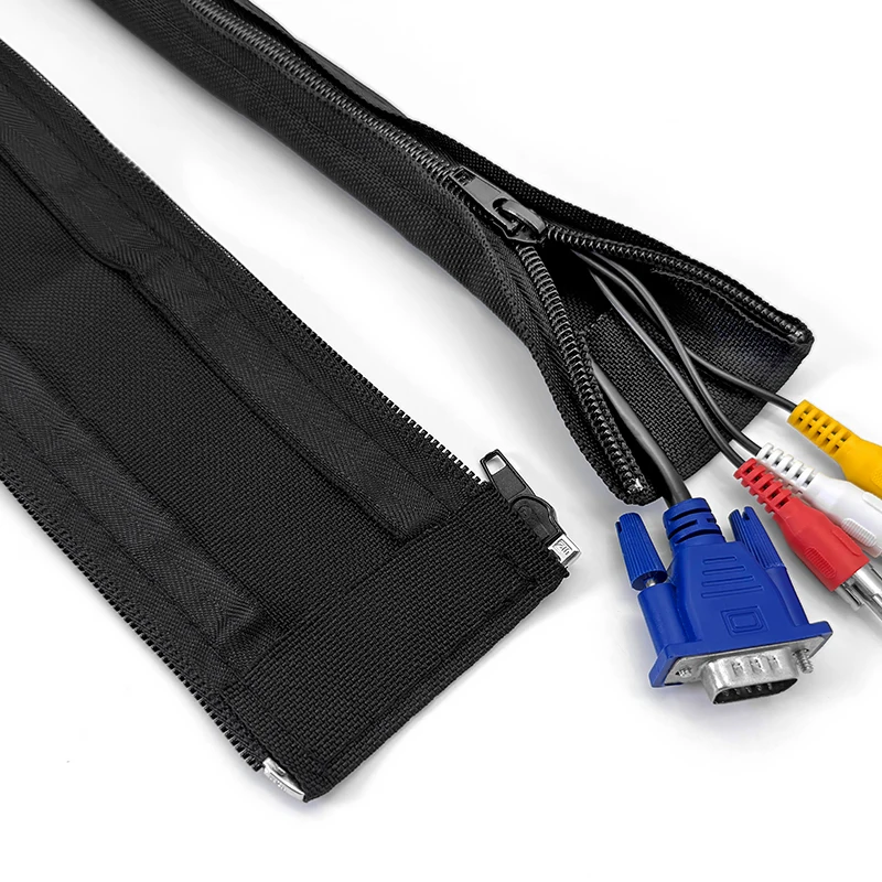 16-100mm Cable Sleeve Reusable Cord Organizer Cable Management Protector for Computer TV Wire Cord Organizers Length 100cm/150cm