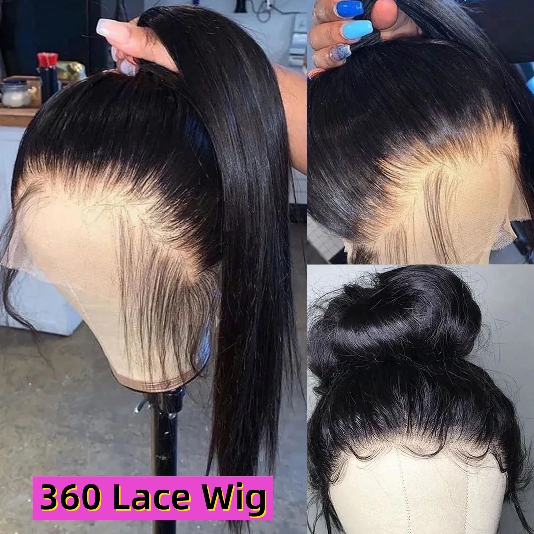 13x4 13x6 Human Hair Lace Frontal Wig 4x4 Closure Wigs Brazilian 30 32 Inch Straight 360 Full Lace Human Hair Wig Pre Plucked