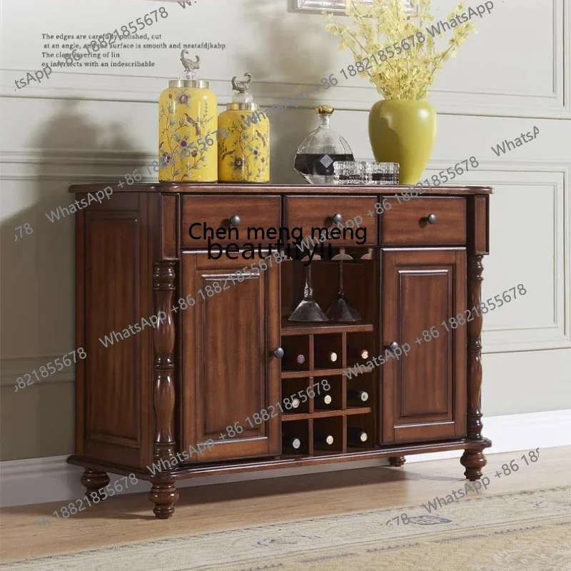 ss8350 American all solid wood living room storage small vertical cabinet master bedroom dining side cabinet five drawers bedsid