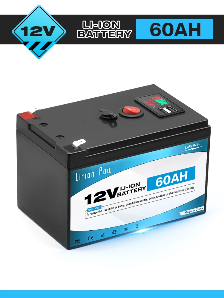 AliExpress LIION POW Lithium LiFePO4 12V 60Ah Deep Cycle Iron Phosphate Battery for Solar, Fish Finder, Power Wheels, Lighting,Off-Grid Applications