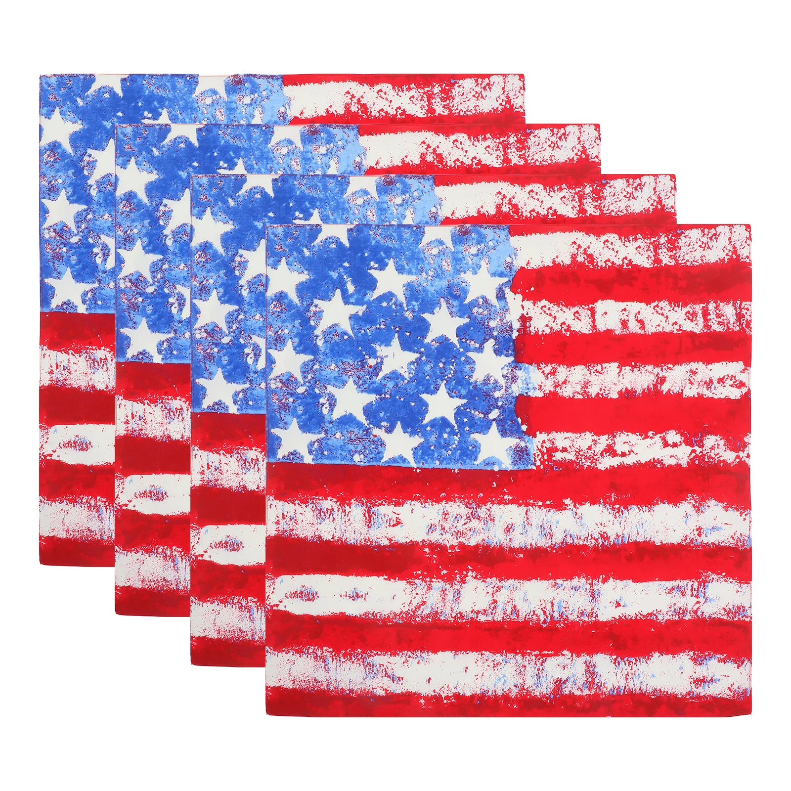 

4Pcs American Flag Neck Scarf Stylish Women Neck Kerchief Independence Day Patriotic Bandana Fashionable Accessory