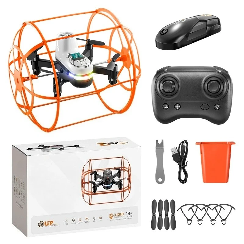 

Remote control crawling drone football aircraft anti-collision and drop-resistant children's lights model aircraft remote
