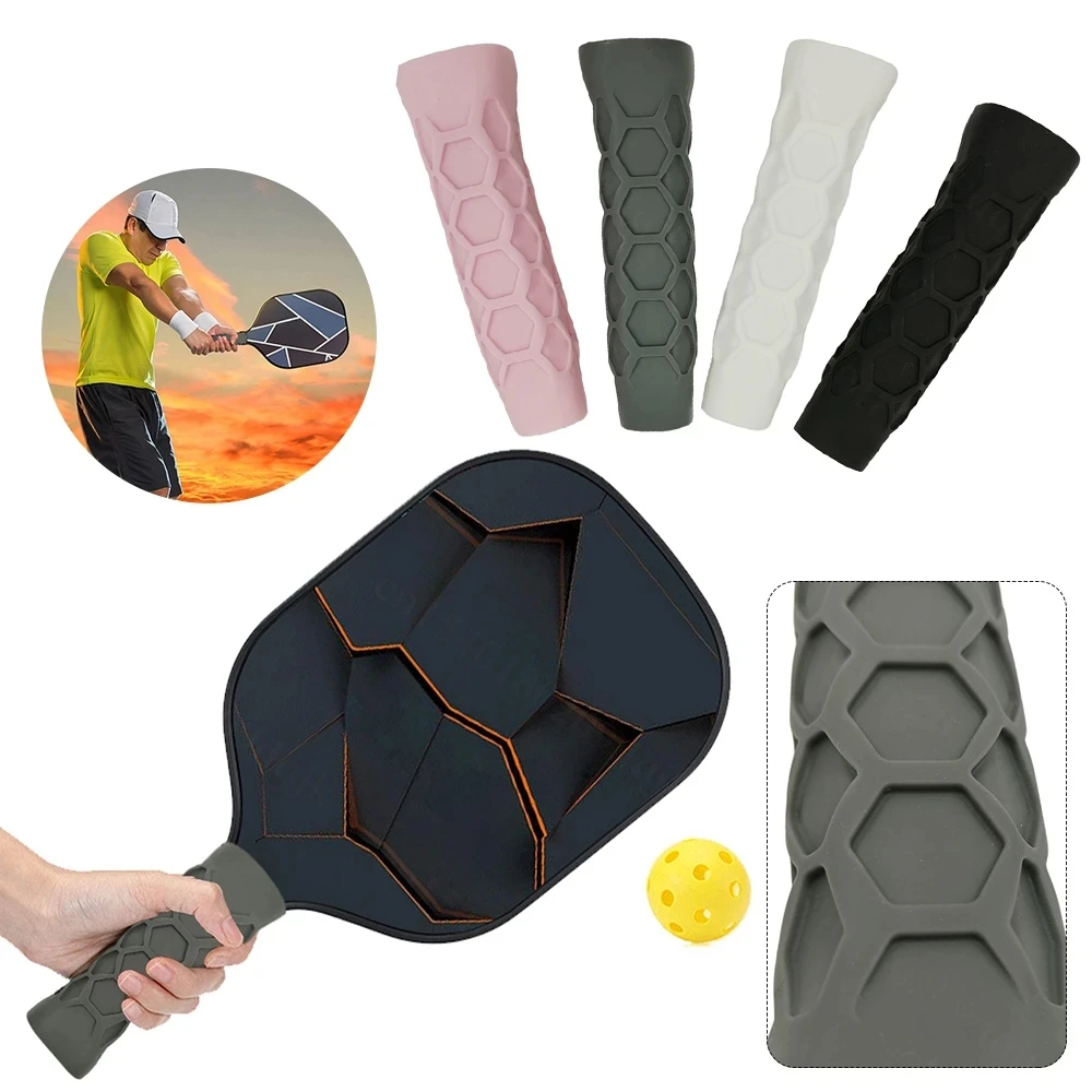 Silicone Pickleball Paddle Grip Cover Non-Slip Handle Silica Gel Undergrip Padel Accessories Reusable Pickleball Racket Overgrip