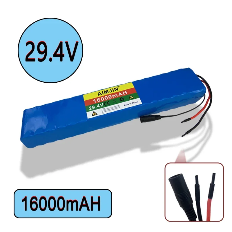 

18650 29.4V 16000mah Lithium ion Battery Pack 7S5P 16A Built-in Smart BMS with 29.4V 2A Charger