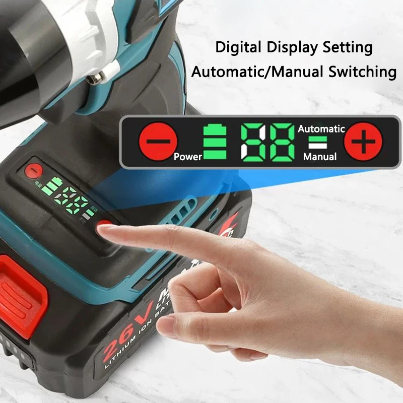 Aggiornamento Display digitale maschiatrice filettatrice elettrica senza spazzole tappatrice a batteria portatile maschiatrice automatica