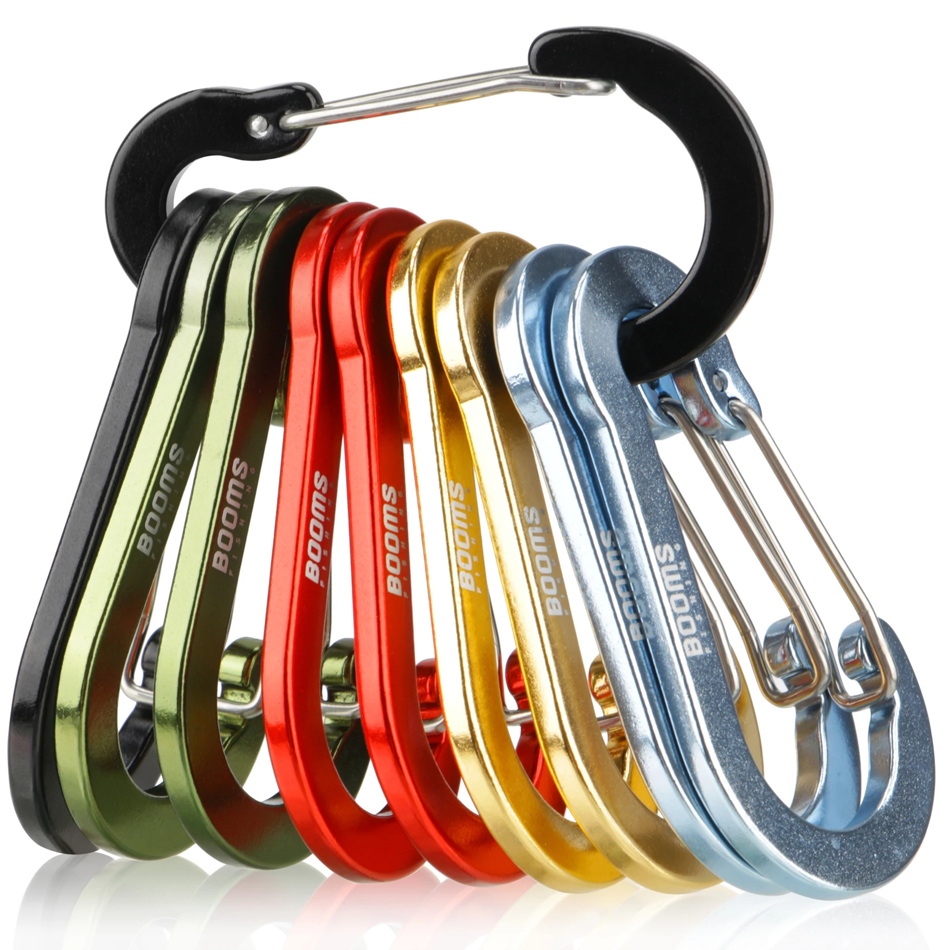 Booms Fishing CC5-7cm Mehrzweck-Karabinerhaken, 10 Stück, 2,7 Zoll, kleine Caribeener-Clips, Mini-Schlüsselanhänger, Angeln, Aluminium-Caribeaner-Clip – Detail 2