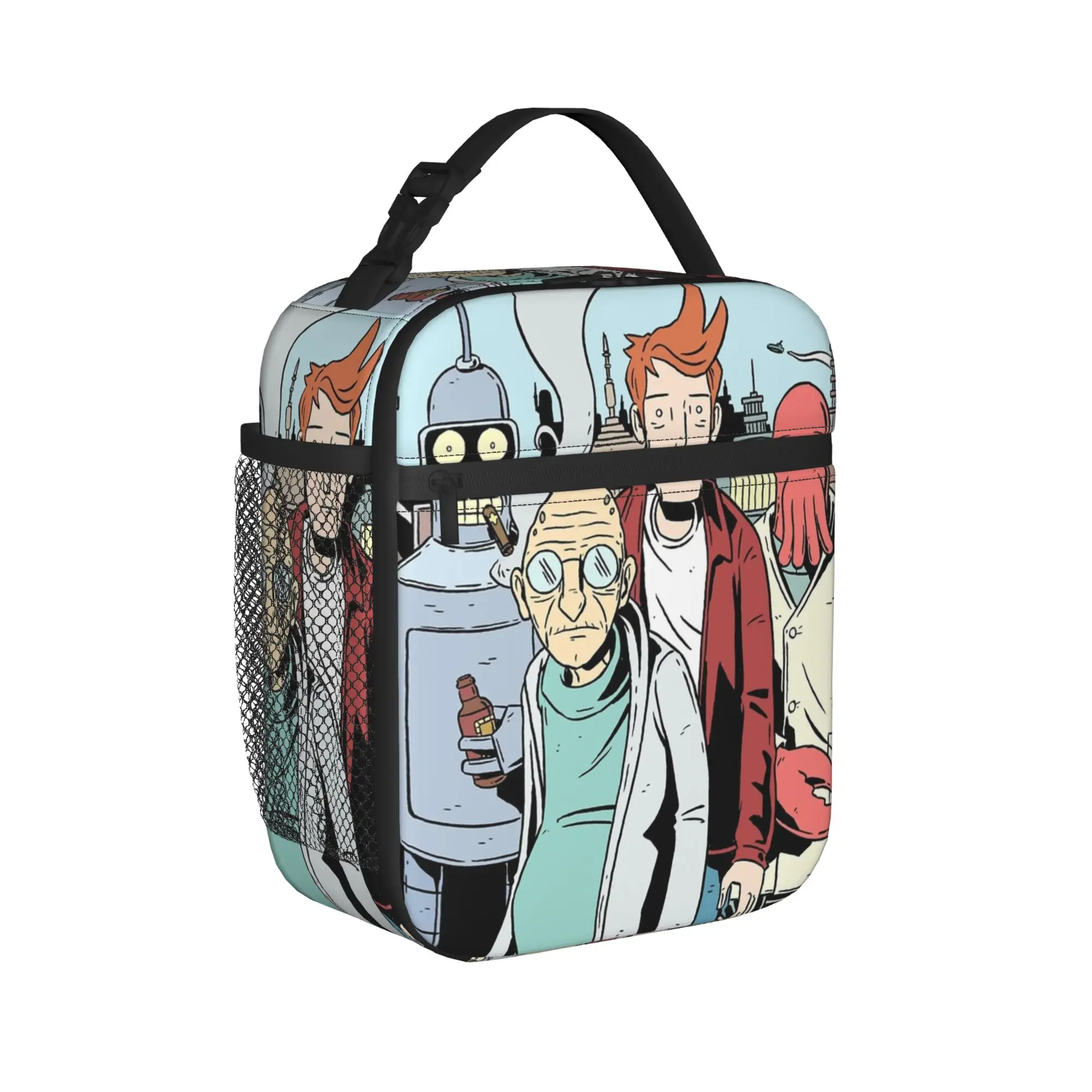Bolsas térmicas para almoço Futuramas Cartoon Comic, para homens e mulheres, caixa de armazenamento de alimentos, caixa térmica portátil para viagem