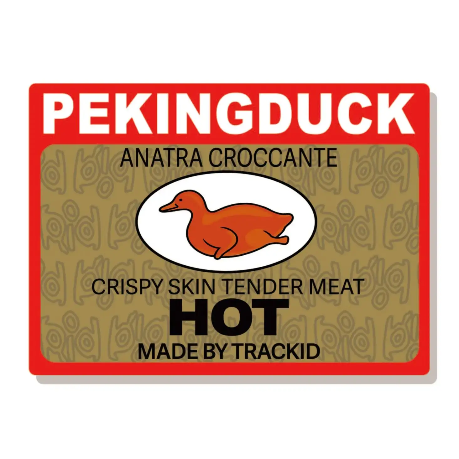 Pegatina para Bicicleta con Diseño de Pato Pekín, Parodia de Columbus, para Cuadro de Acero/Aluminio, TRACKID Original, Divertida, Vinilo Impermeable