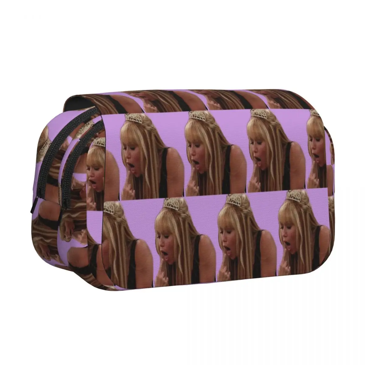Funny Hannah Montana Stick Pencil Cases Pen Holder Hard Shell Leather Large Storage Pen Box Pencil Bag for Students School