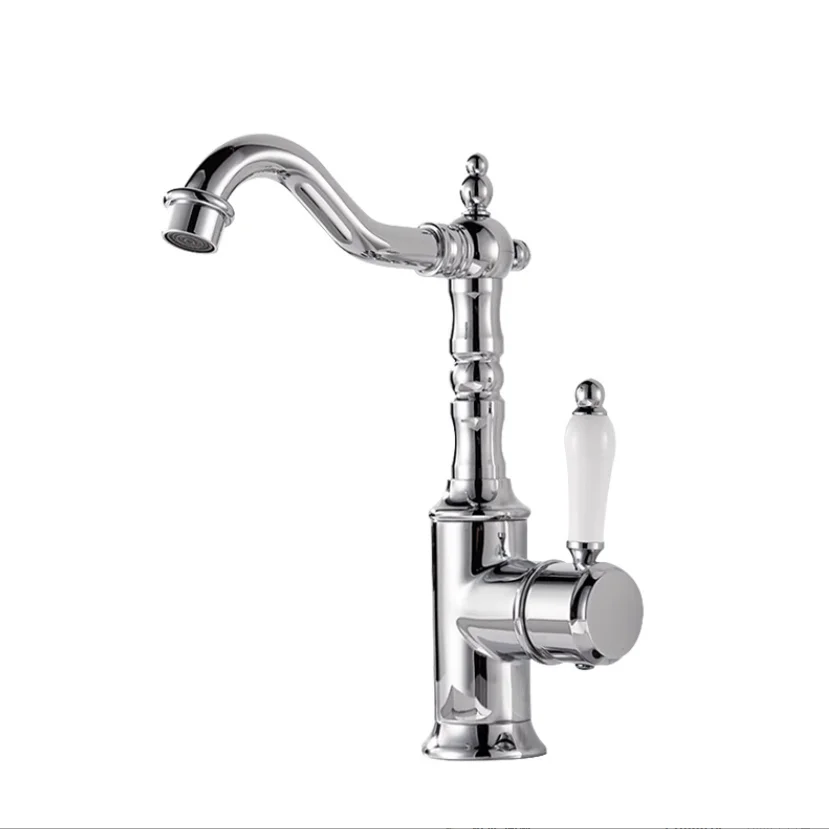 Bronze luxury style basin faucet for home use, vegetable washing basin sink, cold and hot water faucet with splash-proof