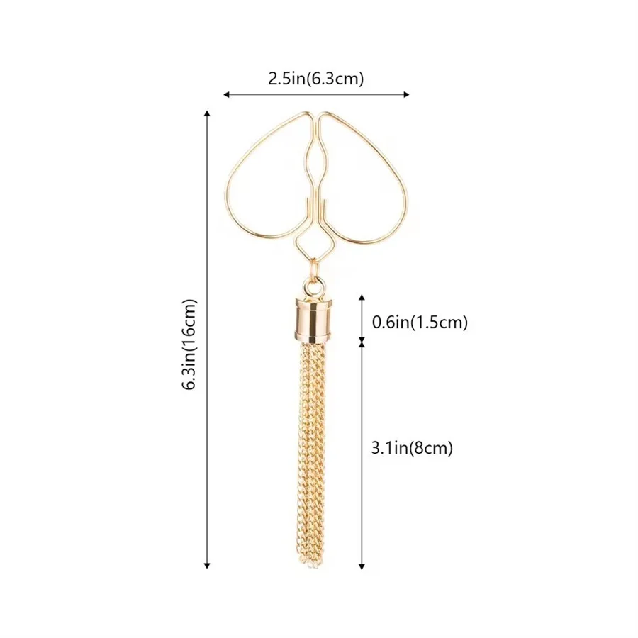 المعادن الحلمة كليب الذهبي القلب الخوخ على شكل قلادة عصابة شرابات الحلمة المشابك غير ثقب مجوهرات للجسم الإناث اللعوب الجنس لعب #6