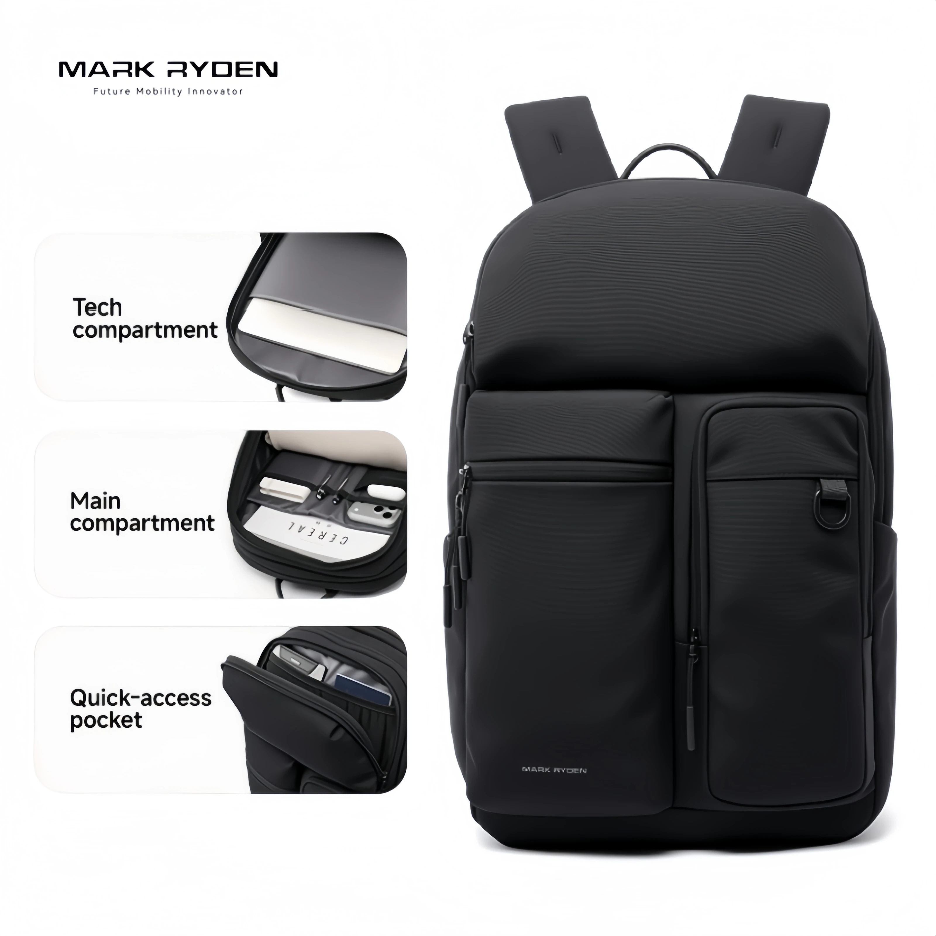 MARK RYDEN Business Backpack Urban Slim 21L Lightweight Water Resistant Daily Laptop Bag