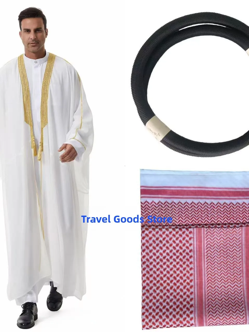 comfortable-double-color-loose-men's-ethnic-style-shawl-with-pendant-tassel-chiffon-outer-wrap-three-piece-set-headscarf-head