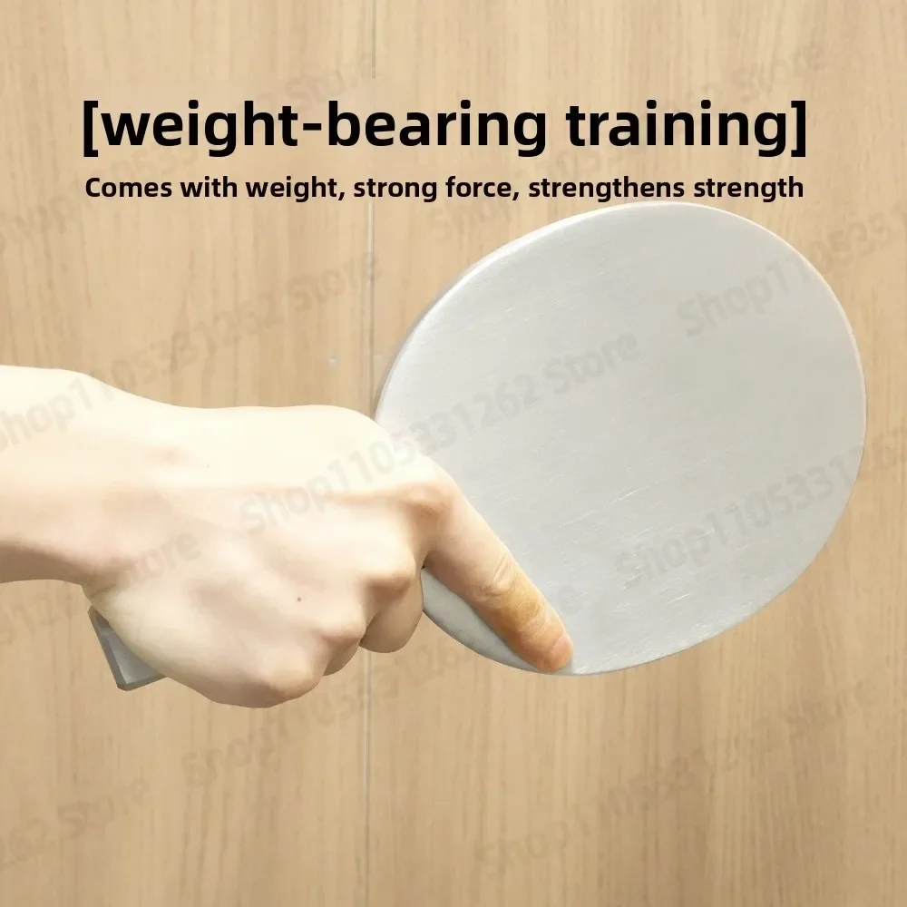 Metal Table Tennis Blade Racket, Stainless Steel Weighted Practice Training Bat