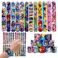 Sonic Pokemon Anime Series Wrist Strap Children Clap Ring Slap Bracelets Pikachu Kids Partys Snapping Rings Toy Birthday Gifts