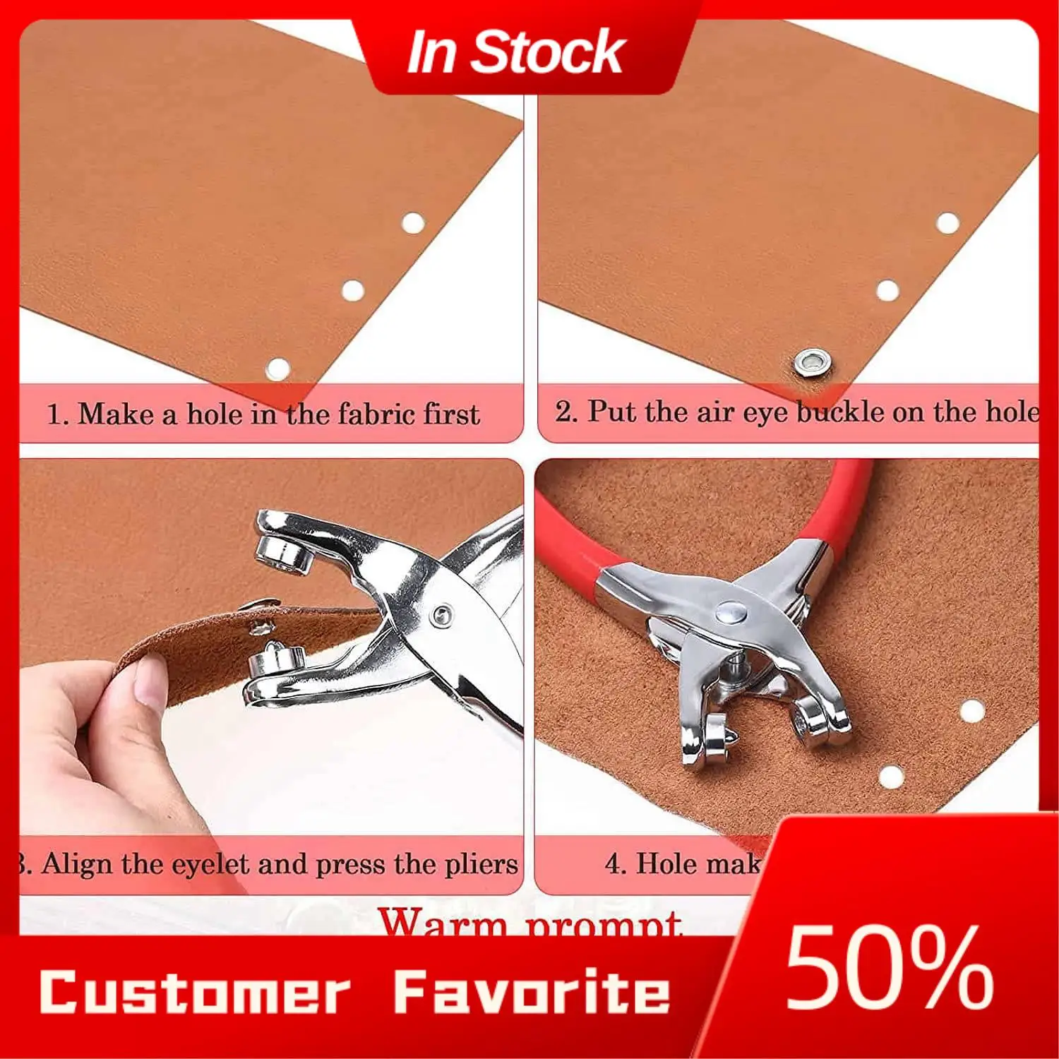 AT03 Top 401 Uds 1/4 pulgadas 6Mm Kit de alicates para ojales, Kit de herramientas para ojales con 400 ojales de Metal en oro y plata, ojal para ojales
