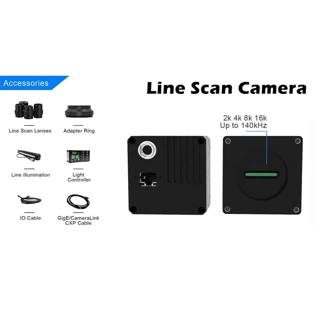 Liner Array 2K 14μ 49kHz GigE Vision M42 Mount Line Scan Camera for Printing Quality Inspection