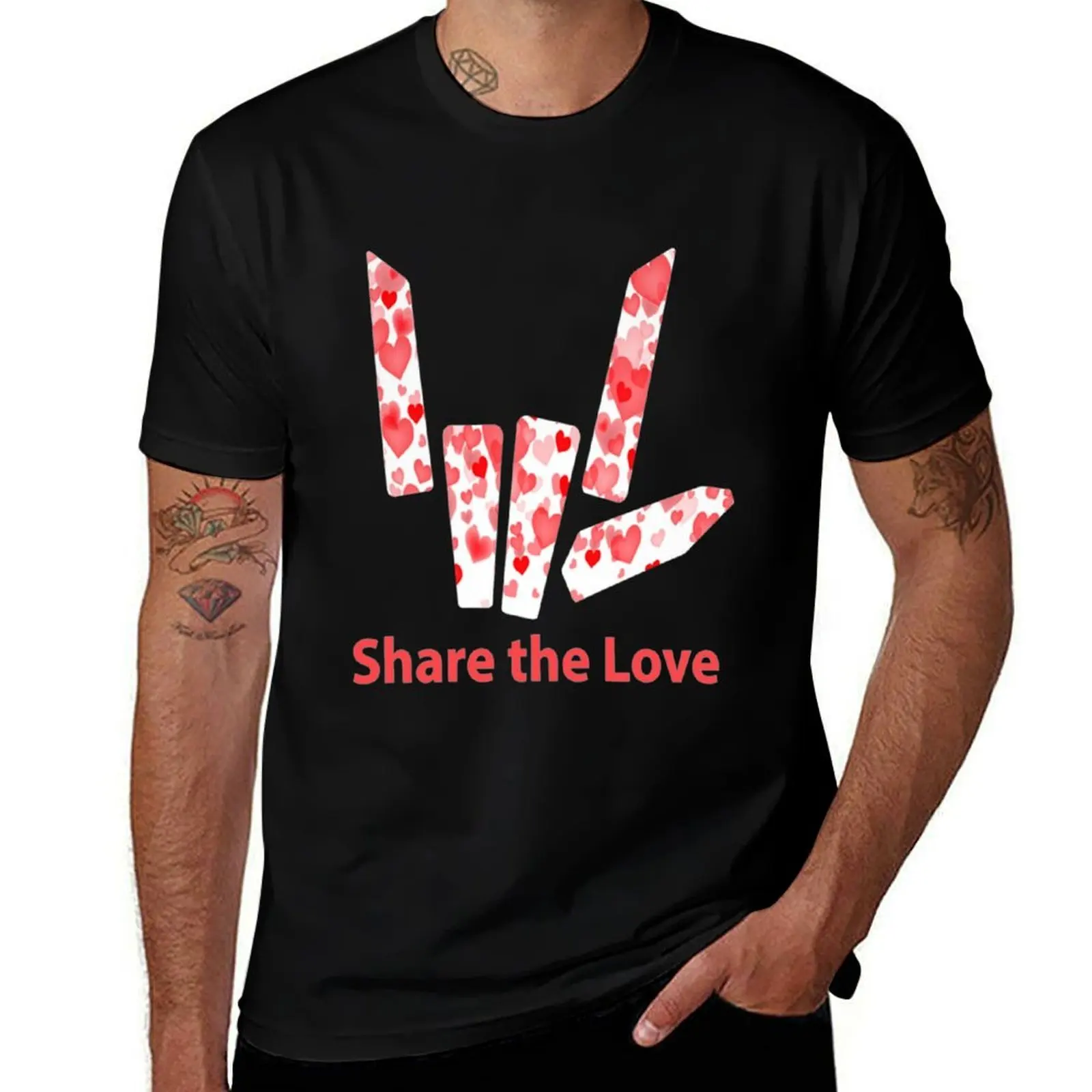 Share The Love T-Shirt funny t shirts cotton T-Shirt