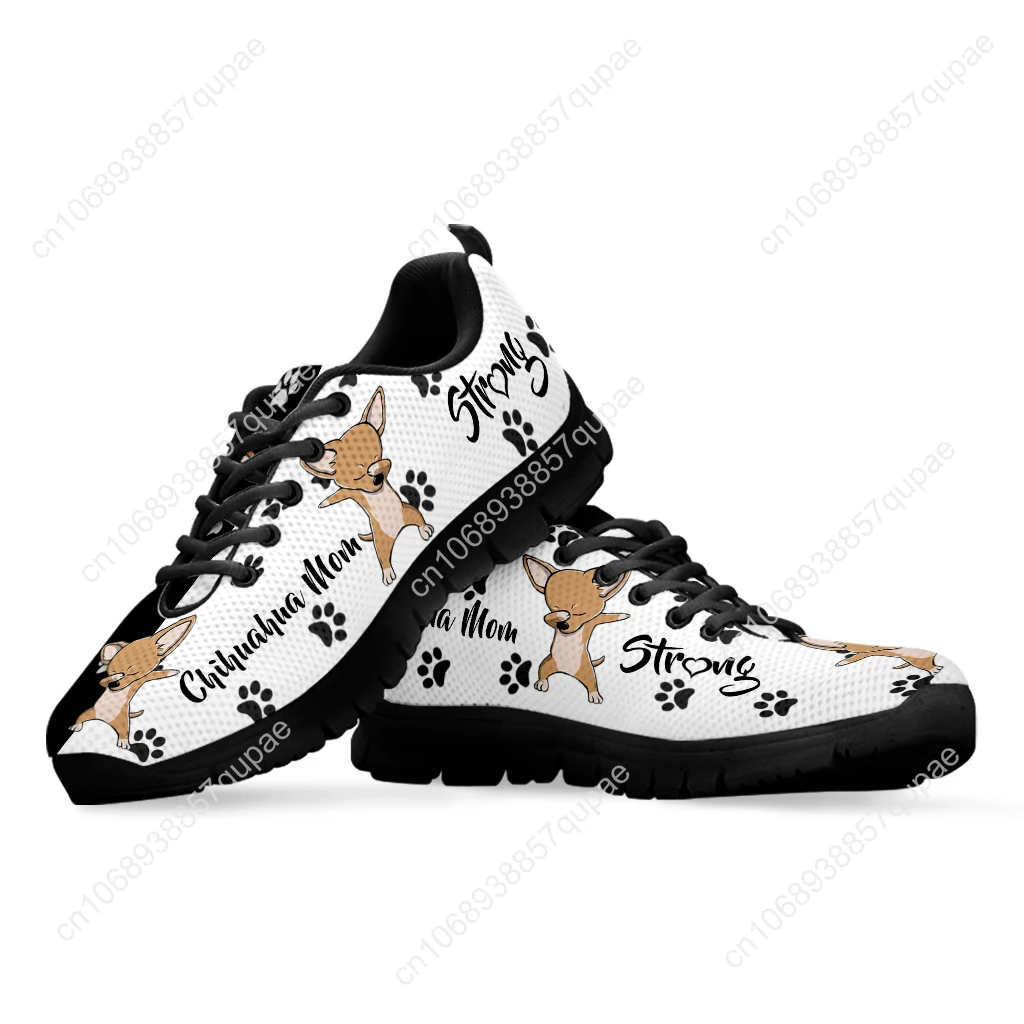 Chihuahua Design Black And White Dog Paw Print Sports Shoes Mens Women Children Sneakers Casual Custom High Quality Couple Shoes