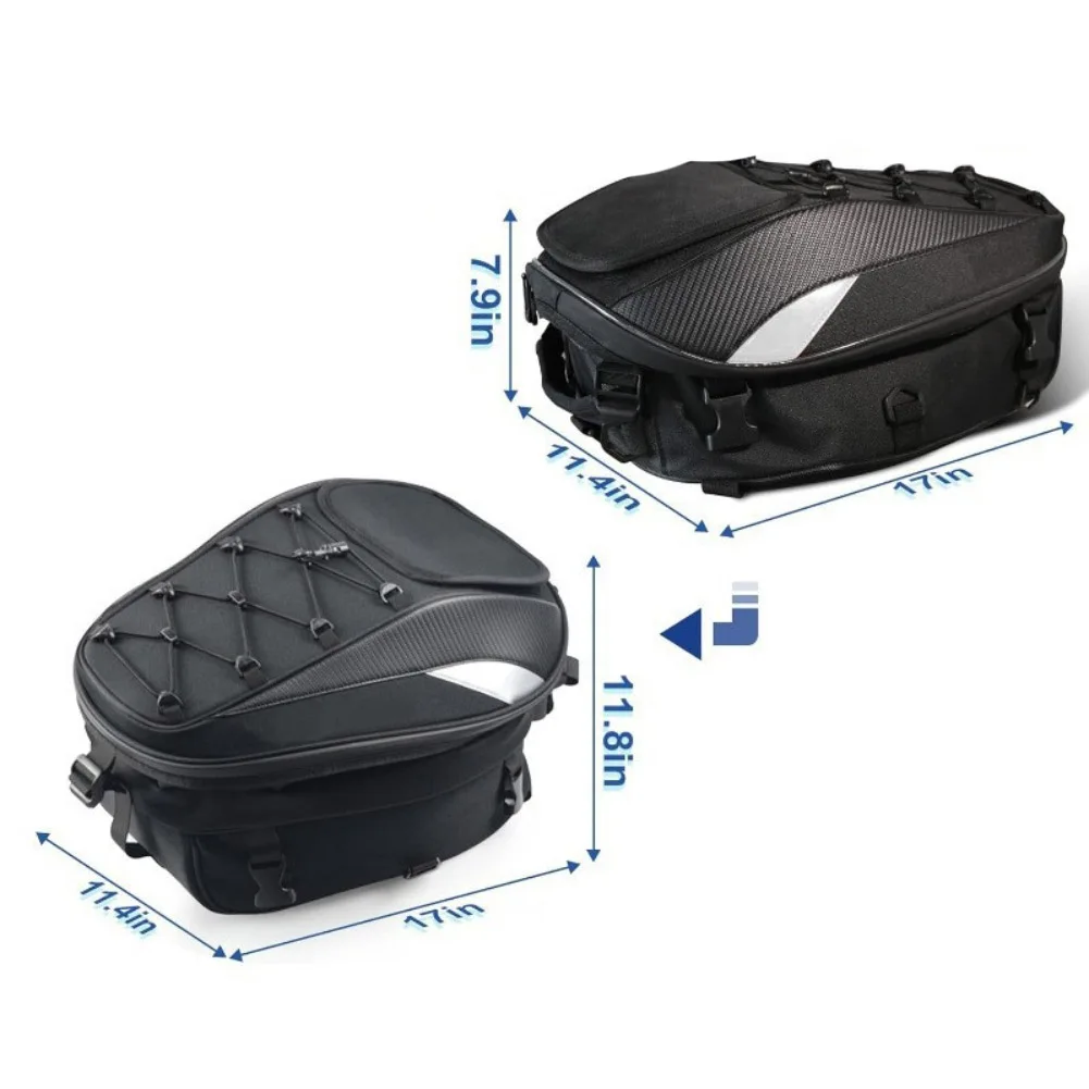 Motorcycle Saddle Bag Waterproof with Helmet Backpack and Reflective Tail Bag for Enhanced Carrying and Safety