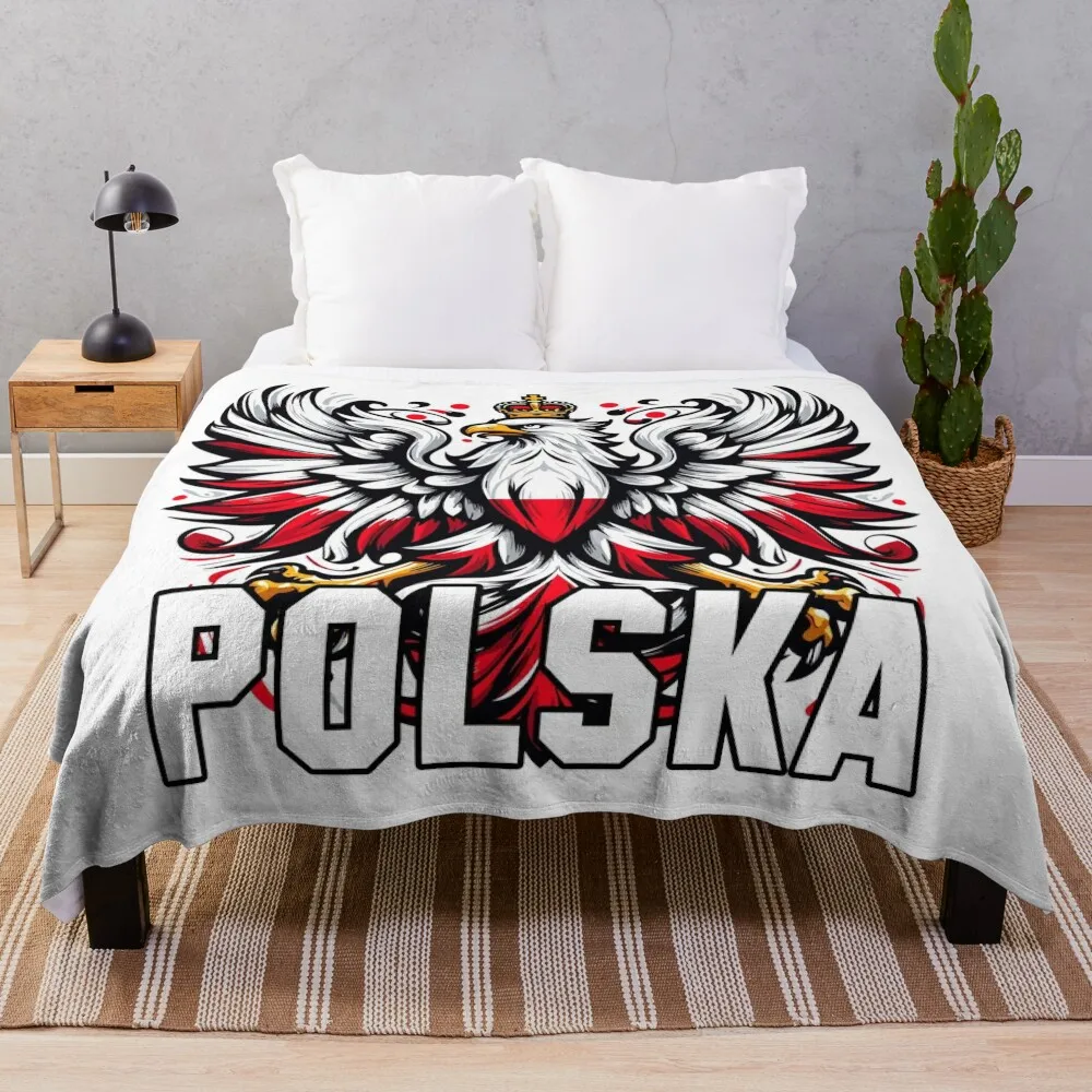 Poland Polska Polish red white gift Throw Blanket Travel For Sofa Thin For Baby Blankets