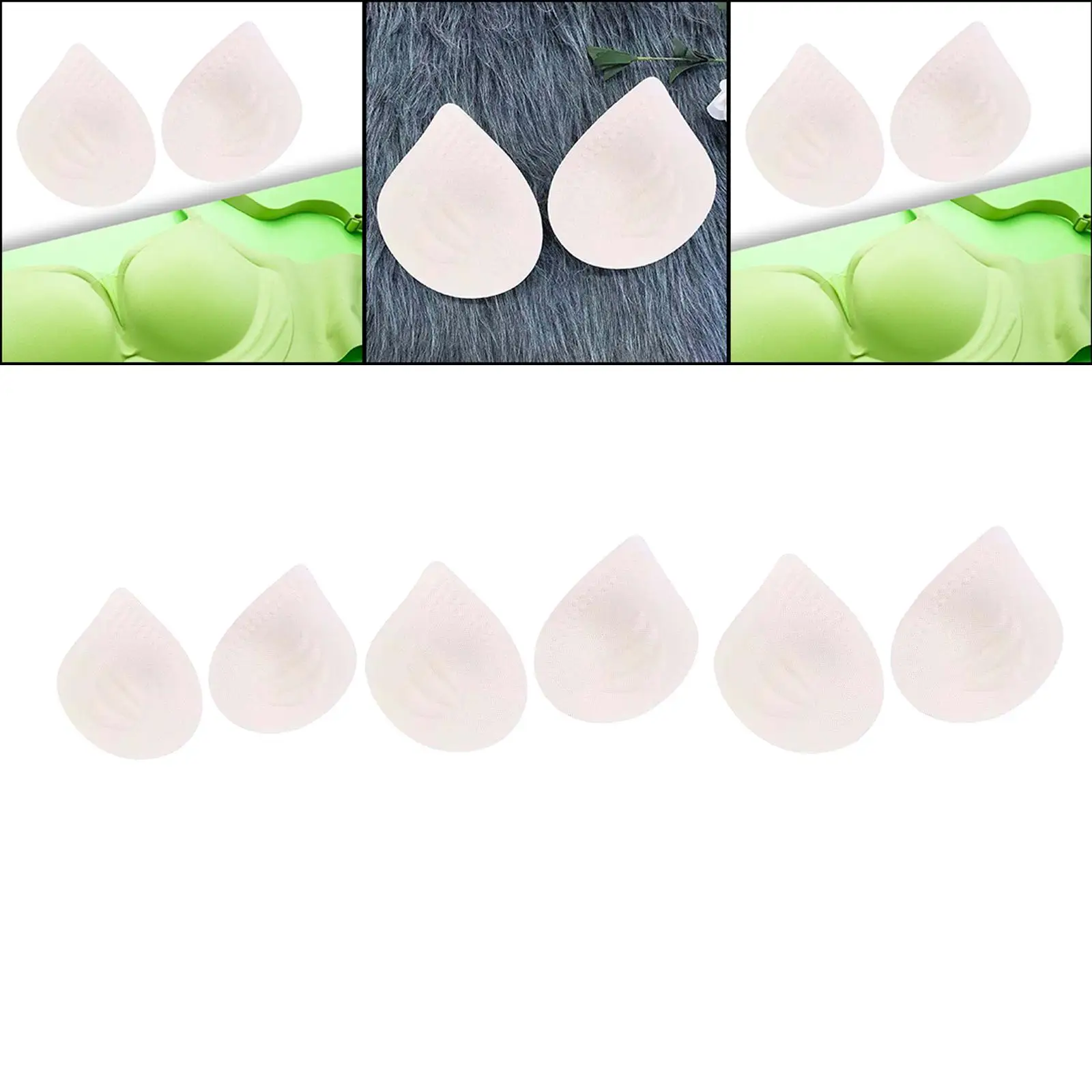 Bra Pads Inserts Comfortable Breathable Push up Lightweight Soft Chest Insert Pads Bra Inserts for Sports Yoga Swimwear Bikini