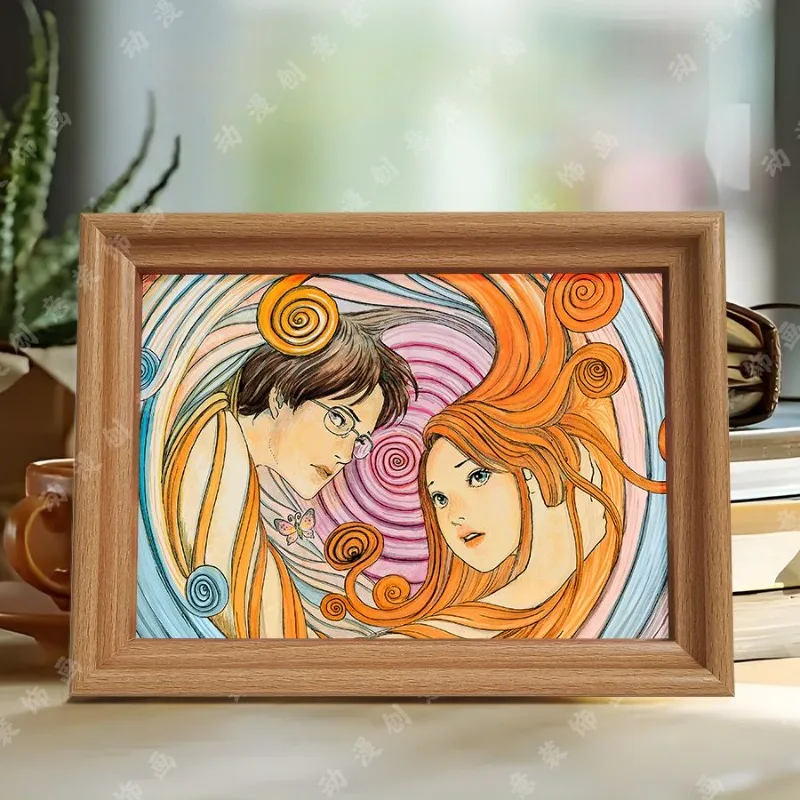 Uzumaki Wooden Photo Frame Junji Ito Anime Peripherals Good-looking Delicate Decorative Painting Cute Unique Senior Ornament