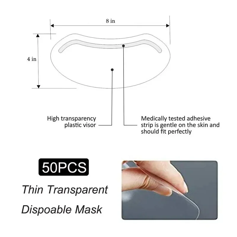 50/100pcs Disposable Face Shields Makeup Shower Visors Mask High Quality for Hairspray Salon Tools Hairdressing Supplies