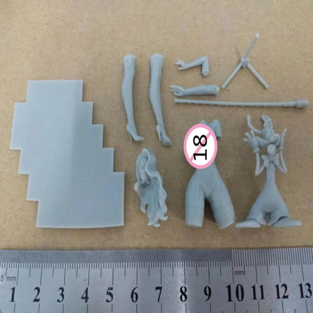 Zingen Meisje Nsfw en Bunny diy 1/24 Schaal Resin Model monteren Kit Ongemonteerd en Ongeverfd Standbeeld Speelgoed