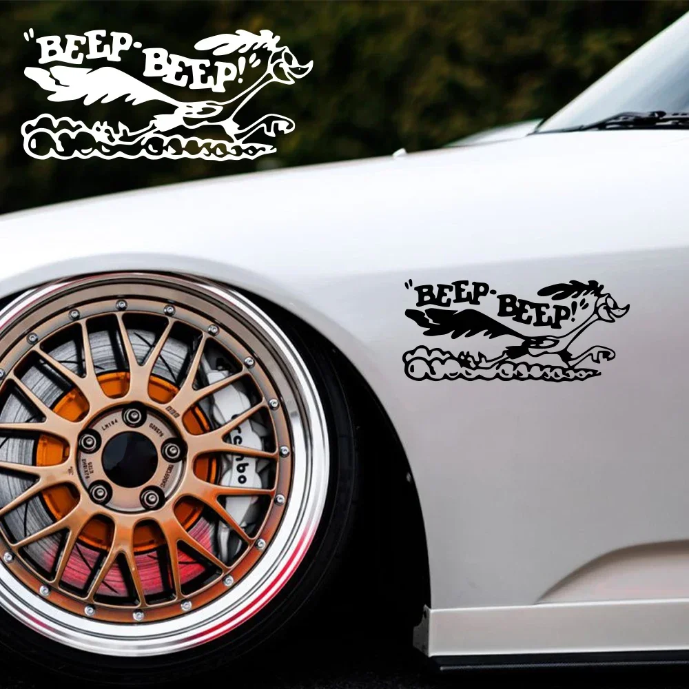 Car Side Door Road Runner Sticker Cartoon Old Fast Car Truck  Waterproof Viny Decal Decoration Auto Tuning Accessories