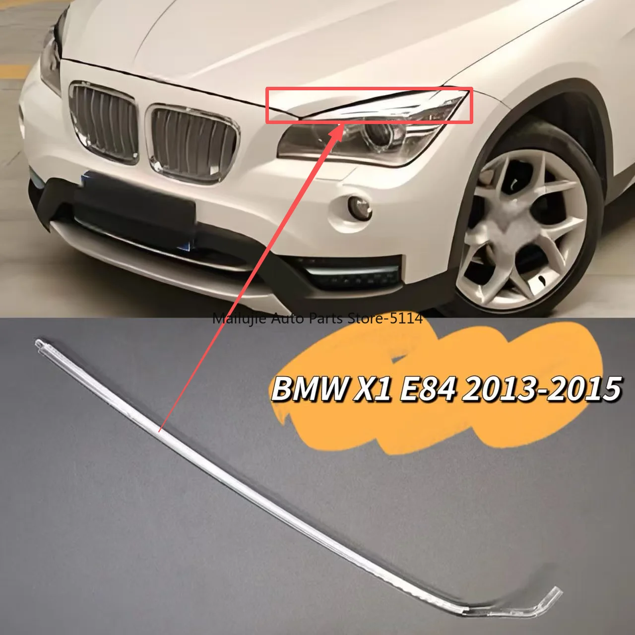 

NEW For BMW X1 E84 Lamp eyebrows 2013-2015 Car headlight DRL Light Guide Tube Headlight Daytime Running Light Guide Angel Eye