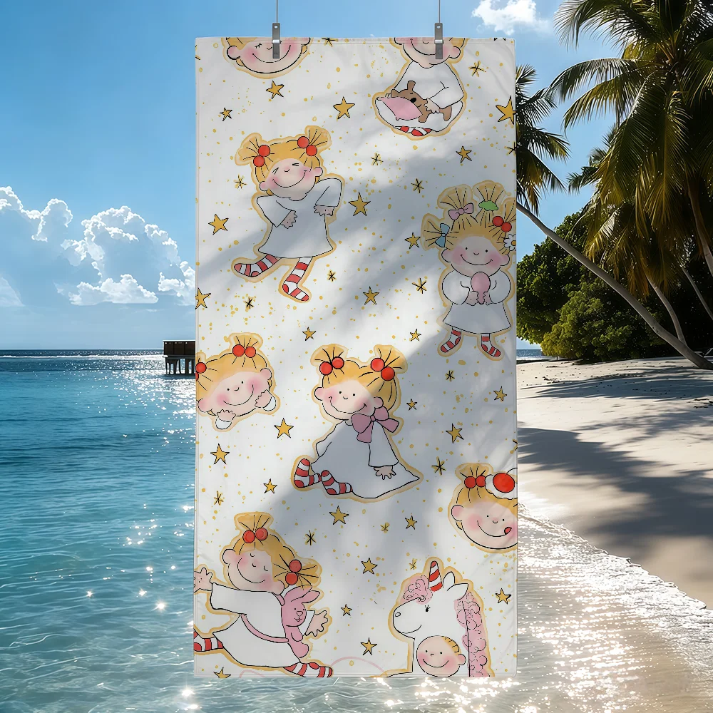 Cartoon Coco Chan Towel Sports Quick Dry Travel Camping Sandproof Soft Light Large Beach Towel