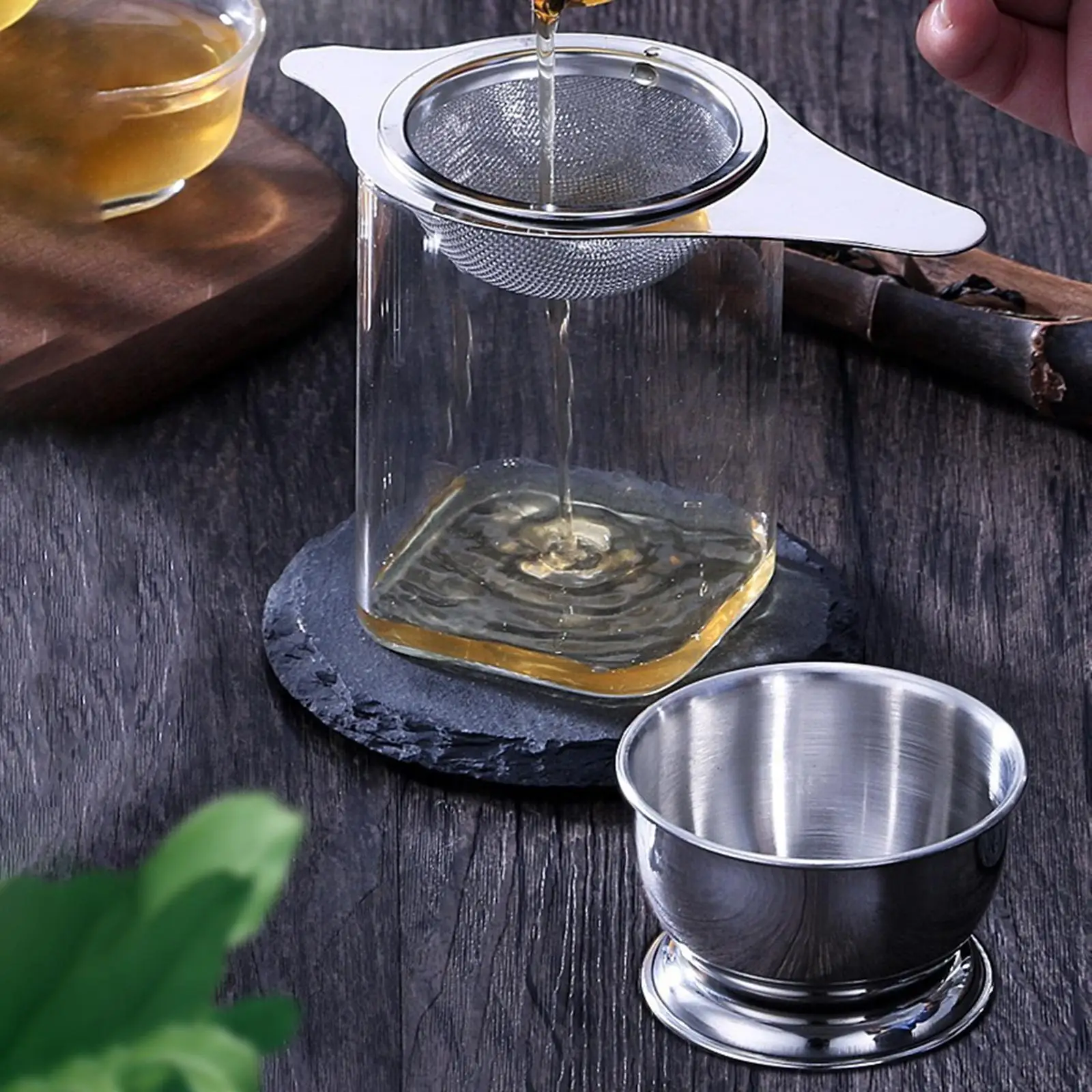 

Stainless Steel Tea Strainer Set Dining Room Cups Drinking Supplies Mugs Accessories Bowls Teapots Home Use Reusable Tea Infuser