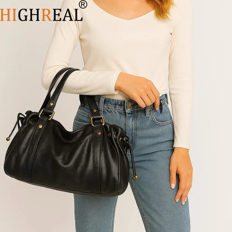 

Высококачественная женская винтажная сумка-тоут нового модного дизайна, однотонная, класса люкс, на каждый день, новинка