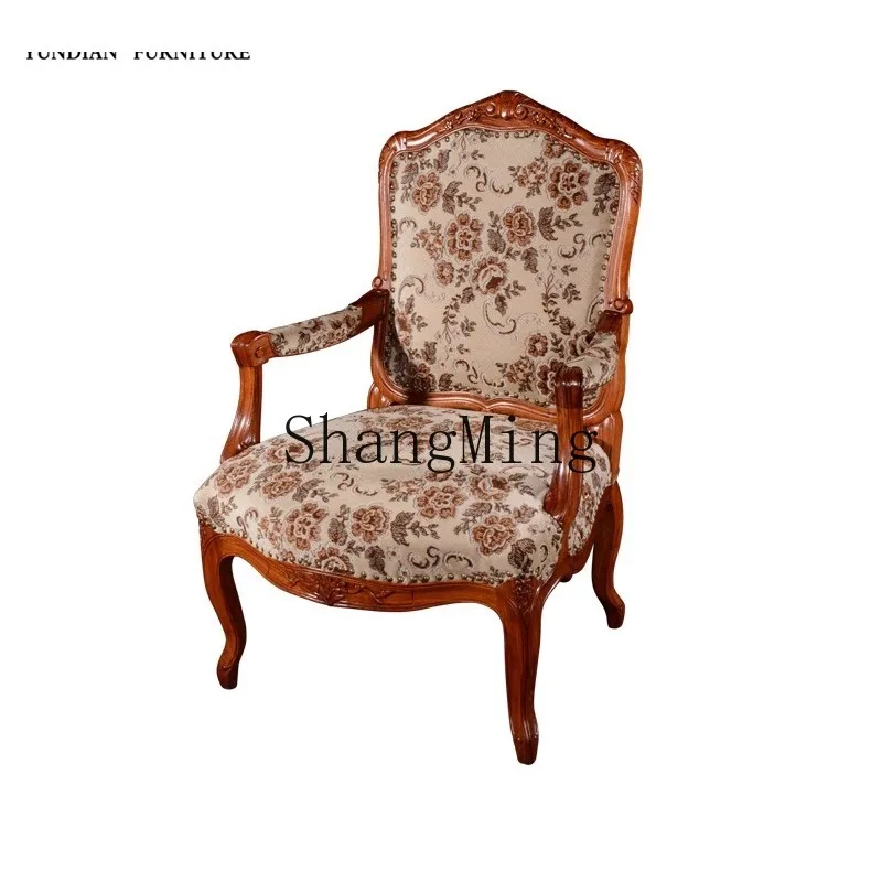 

ZHB mahogany furniture rosewood gold silk pear wood single sofa soft surface court carved solid wood