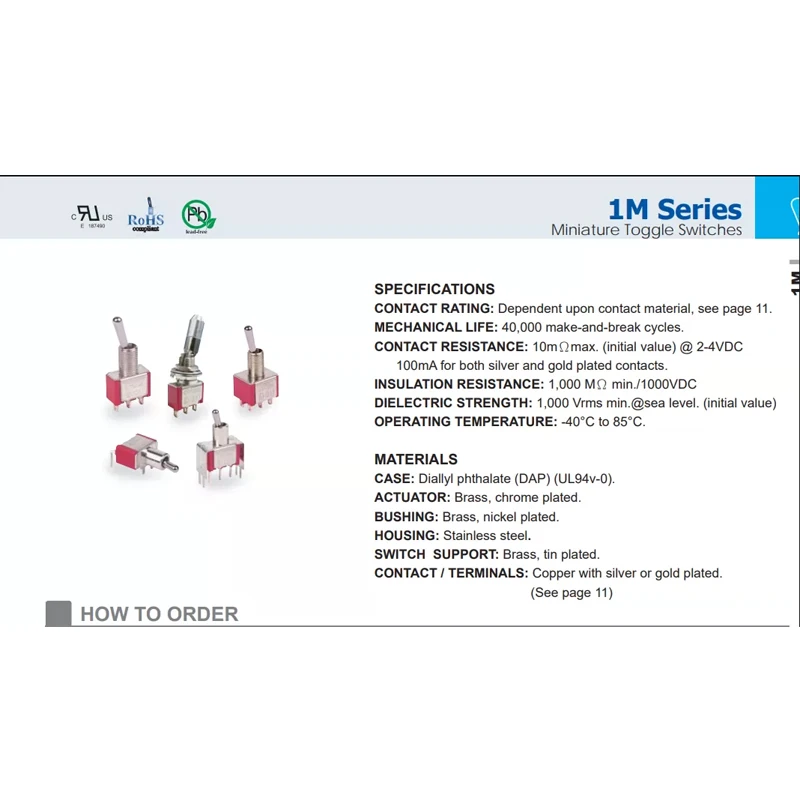 1PCS/LOTS 100% for dailywell Q11 toggle switch 3-pin 2-gear vertical pin flat handle shaking aircraft model power supply 1MS1T66