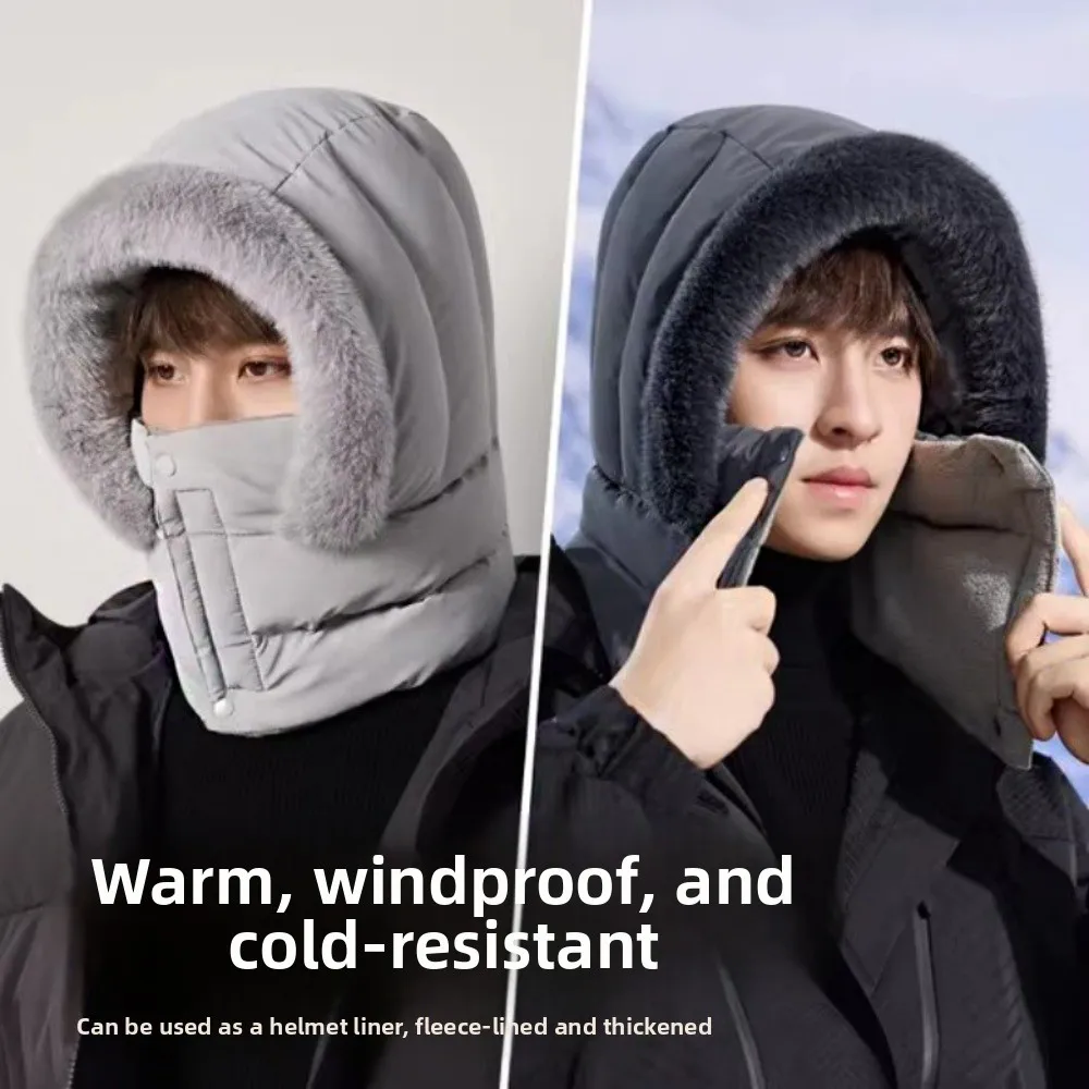 

Keep Warm 3-in-1 Winter Cycling Hat Cold Resistant Windproof Warm Scarf Face Mask Velvet Thickened Lei Feng Hat Outdoor