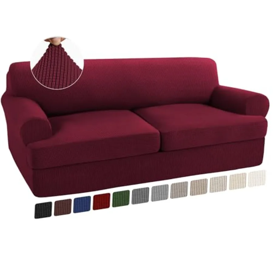 

Комплект из 3 чехлов для дивана с Т-образными подушками, эластичные чехлы для мебели с 2 отдельными чехлами для Т-образных подушек, машинная стирка, 2 шт.