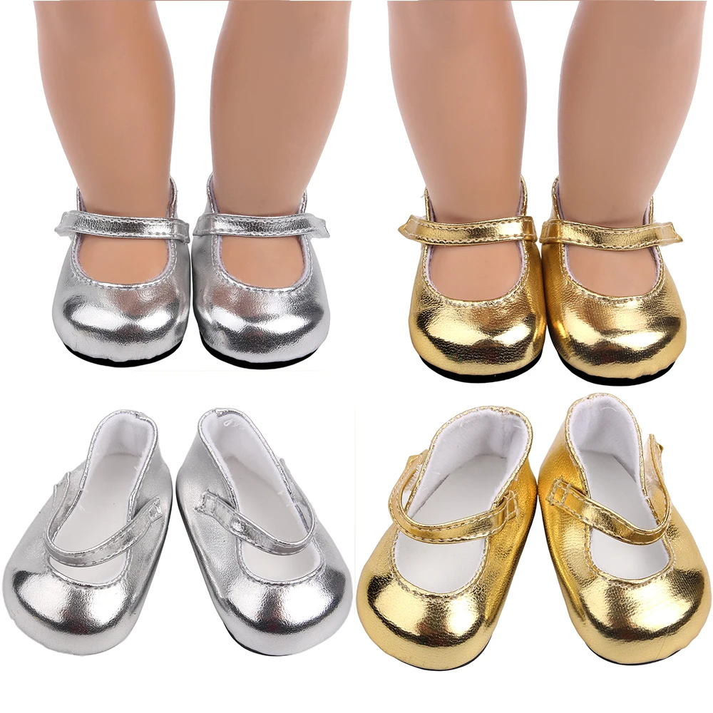 18 Inch Doll Girl Round Headed Small Leather Shoe Doll Fashionable and Versatile Leather Shoe Doll Wearing Accessories