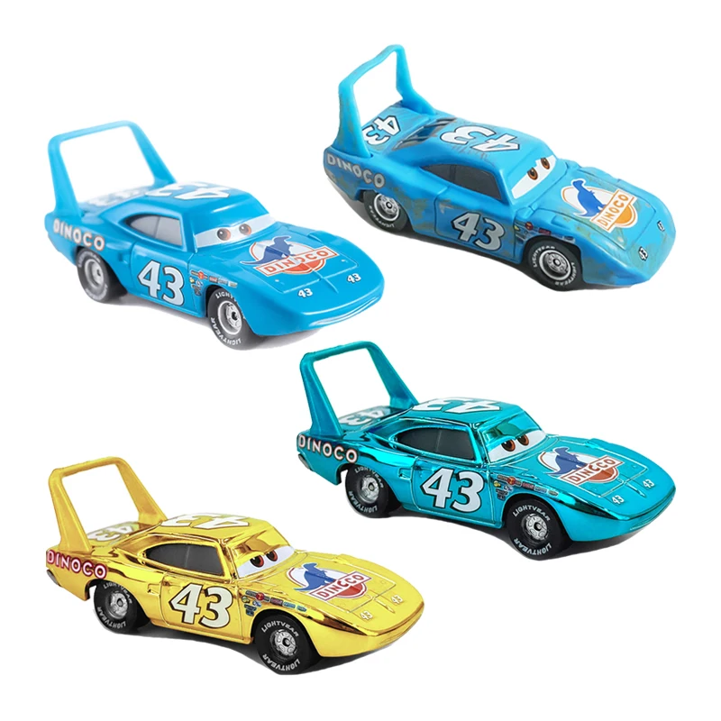 Pixar Cars Electroplating Car King No. 43 Lightning McQueen Racer Version Metal Die Casting Model Car Racing Toys Birthday Gifts