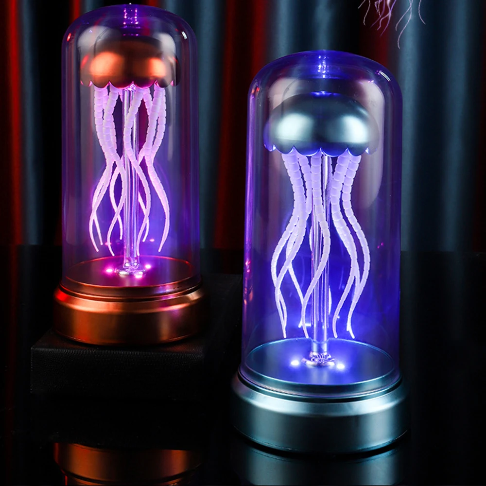 Jellyfish Lamp with Bluetooth for Room Decoration, RGB Mood Light, Type-C Charging, Music Box, Novelty