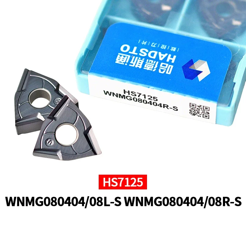 

10 шт. Оригинальные твердосплавные пластины HADSTO WNMG080404L/R WNMG080408L/R HS7125 для токарной обработки нержавеющей стали, для станков с ЧПУ