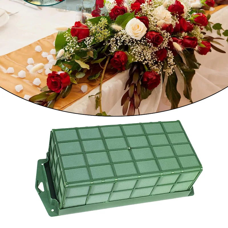 1/2/4PCS Floral Foam Blocks Oasis Florist Flower Arrangements Mud Flower Foam Holder Cage Mud Brick Table Centerpiece Decoration