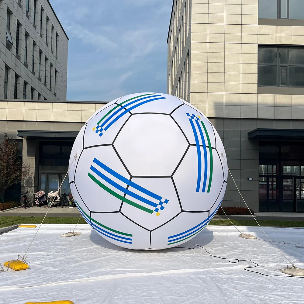 Custom Logo 2.5m Airtight PVC Inflatable Helium Football Models Huge Inflatable Basketball/Volleyball Balloon for World Cup