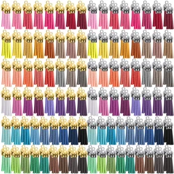 100pcs Keychain Tassels Bulk Leather Tassel Colored Tassel Pendants for DIY Keychain and Craft 40 Colors