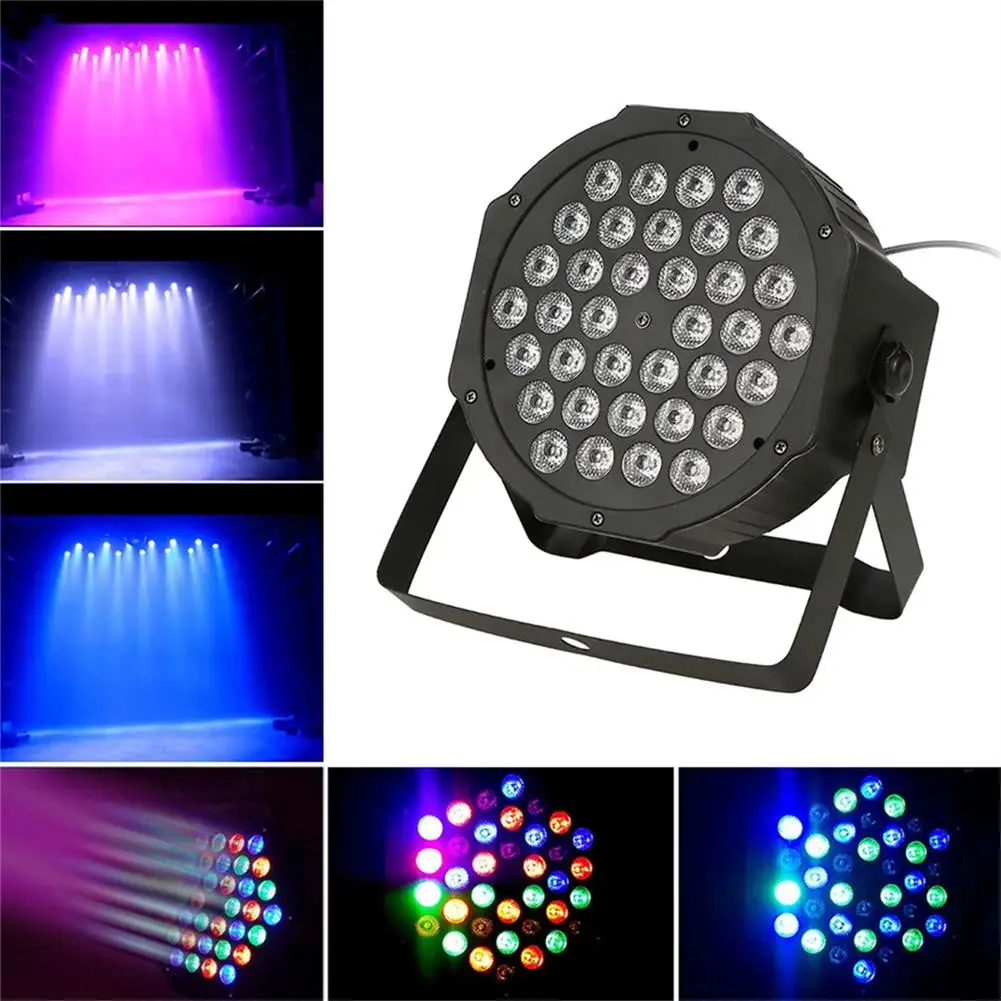 36led RGBW Stage Flat Par Lighting Effect Dmx 5 Mode 512 Stage Show Lights High-power Uv Lamp For Disco Bar Club