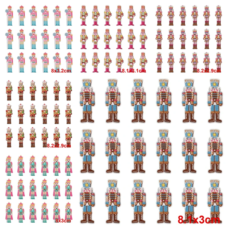 10Pcs/Lot Embroidery Patches Iron On Nutcracker Soldier Patch for Clothing Sew On Badge DIY for Jacket Jeans Shirt Gift