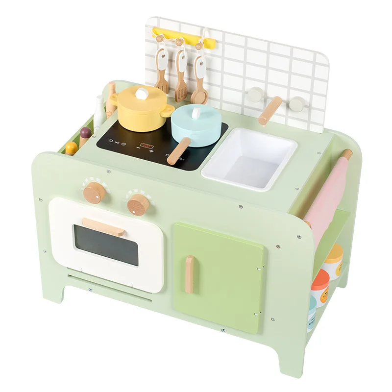 

Children's play house toys green fresh kitchenette simulation anyway boys and girls games kindergarten