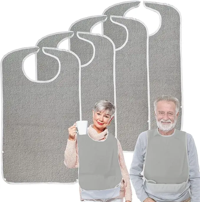 Adult Bibs for Eating Women/Men/elderly Washable,Waterproof, Clothing Protectors & Adult Bibs with Debris Trap