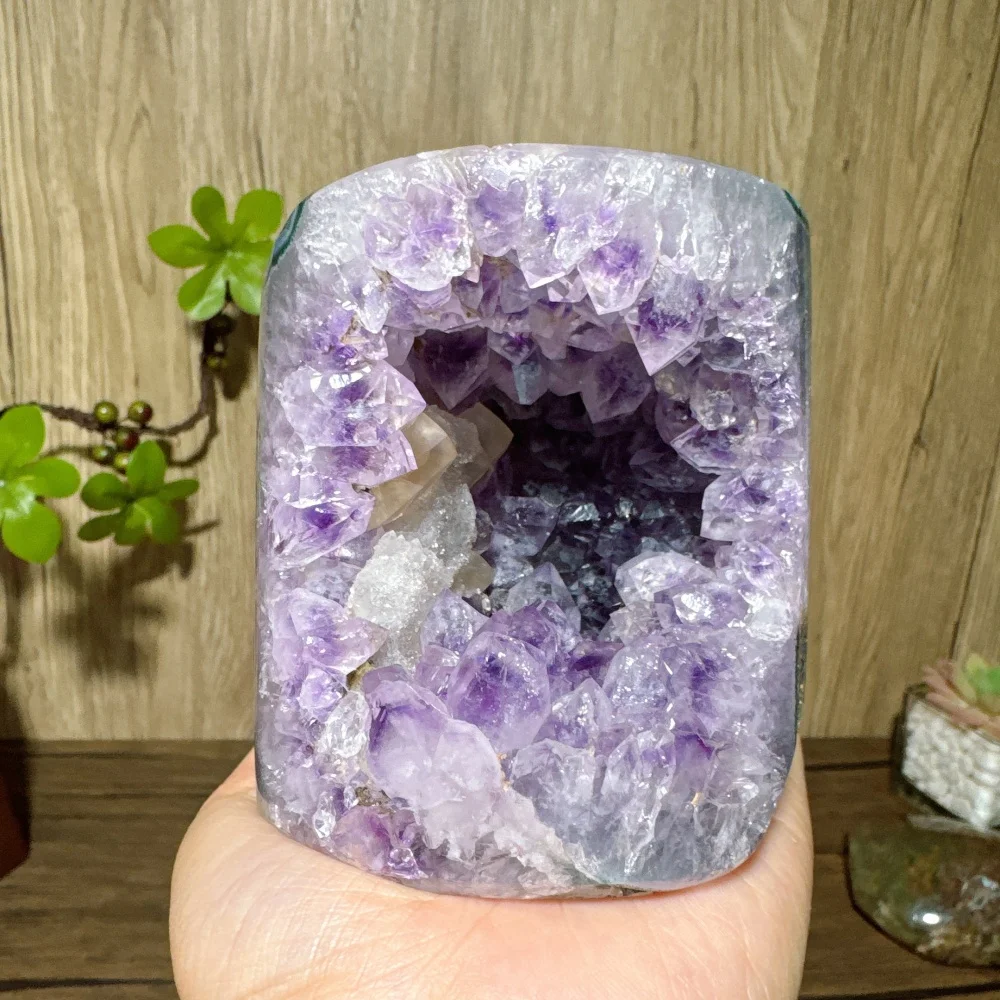 Natural Unique Agate Amethyst Cluster Symbiosis Caclite Free Form Stone Healing Crystal Reiki Energy Home Decor Ornament Gift